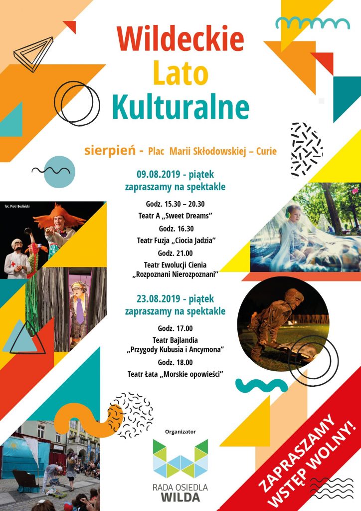 Plakat prezentujący sierpniowy program Wildeckiego Lata Kulturalnego. Zawarte na nim informacje zostały podane wyżej w tekście.
